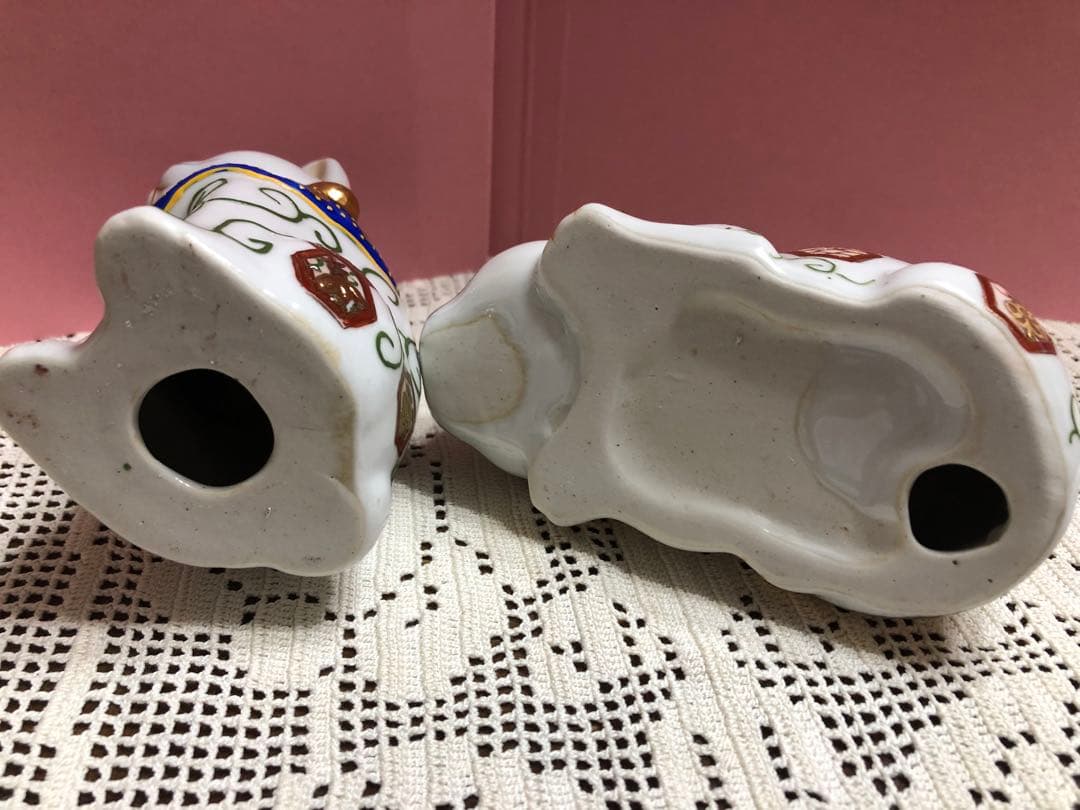 招き猫　2体　伊万里焼き