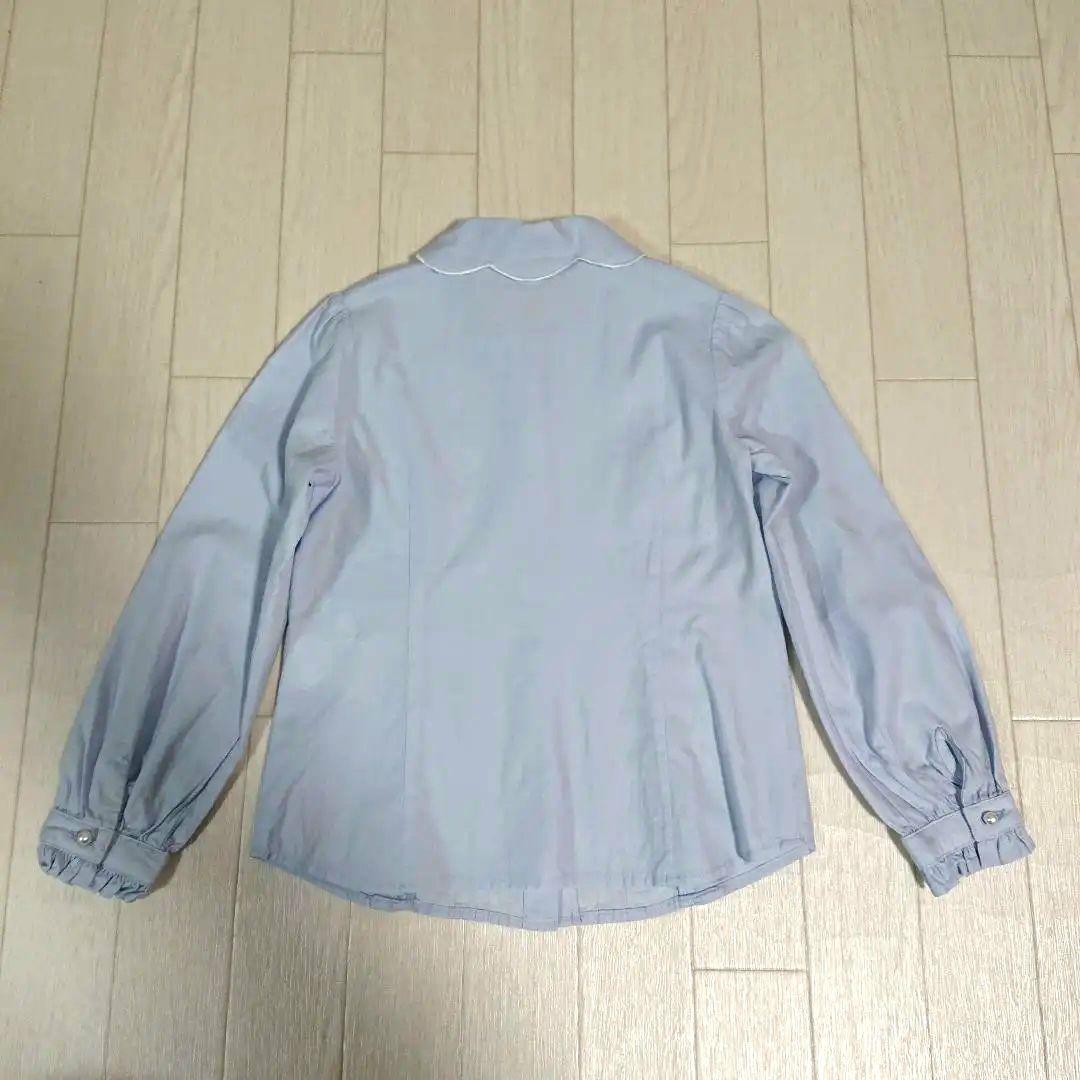 トッカバンビーニ110長袖ブラウス&120フラワーレースワンピースドレス　水色