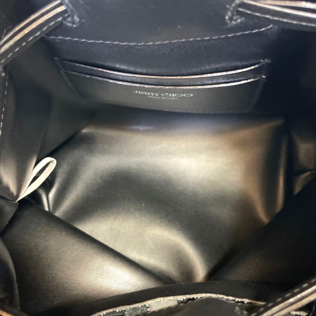 専用品JIMMY CHOO ブラック キャリー ドローストリングショルダーバッグ