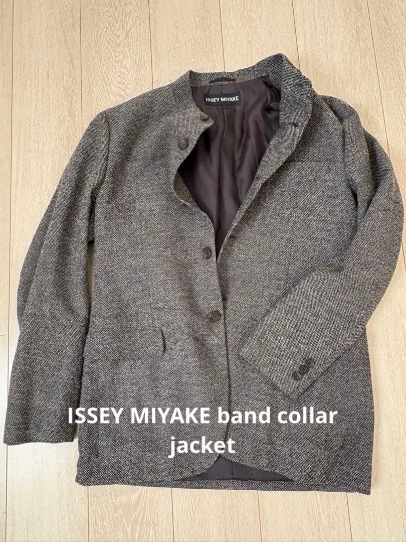 ジャケット・アウター ISSEY MIYAKE band collar jacket 3 gray