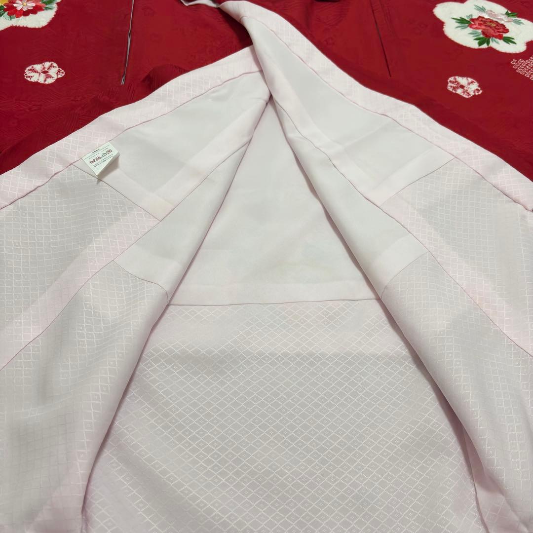 《未使用》豪華総刺繍❗️ 桶絞り お宮参り 産着 本絞り 刺繍入り赤※染色飛びアリ