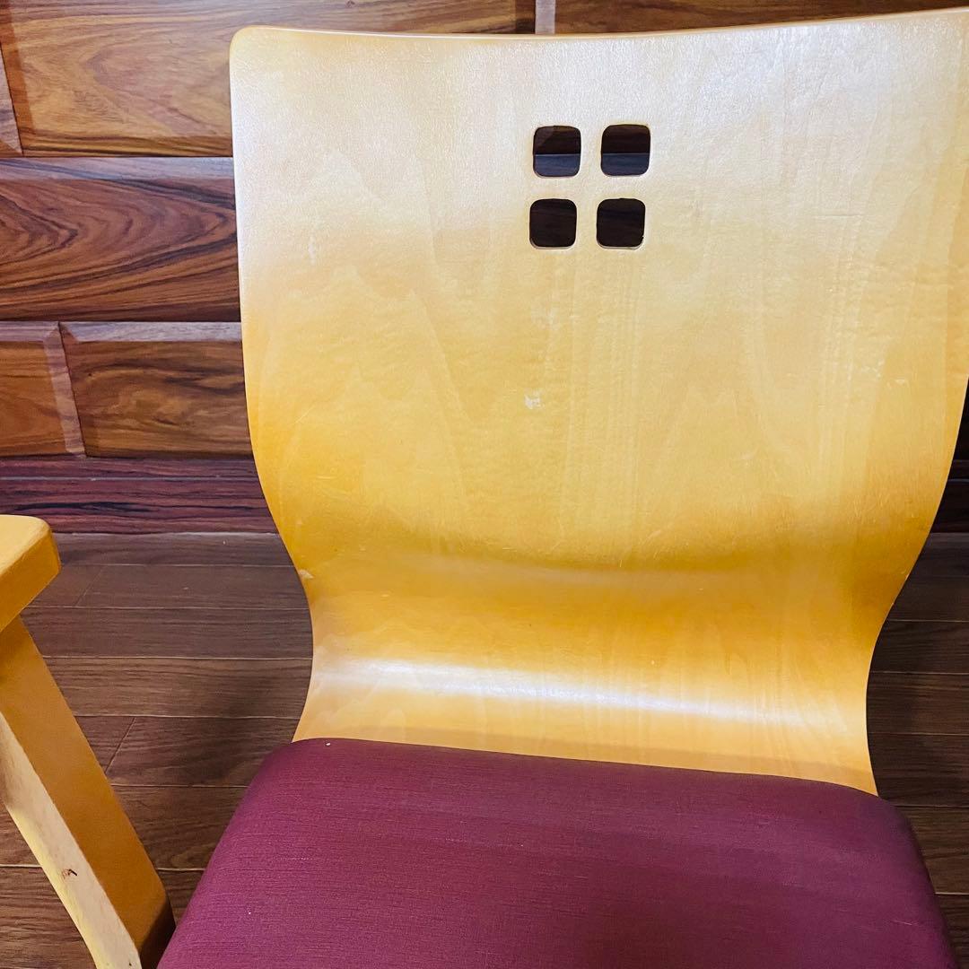 【超希少】マルカツ 高座椅子 肘置き アームチェア 旅館 2脚セット ピンク