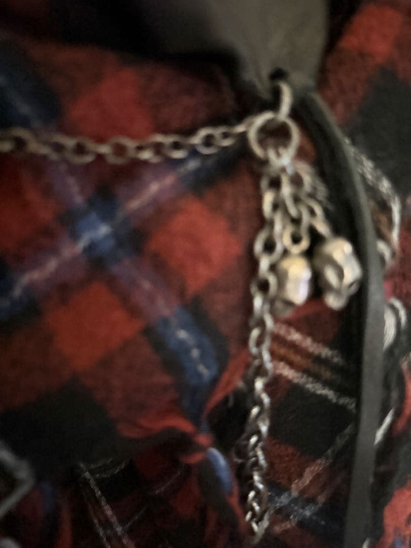 KMRii レザーチェック柄フェザーストール 巻スカート ifsixwasnin