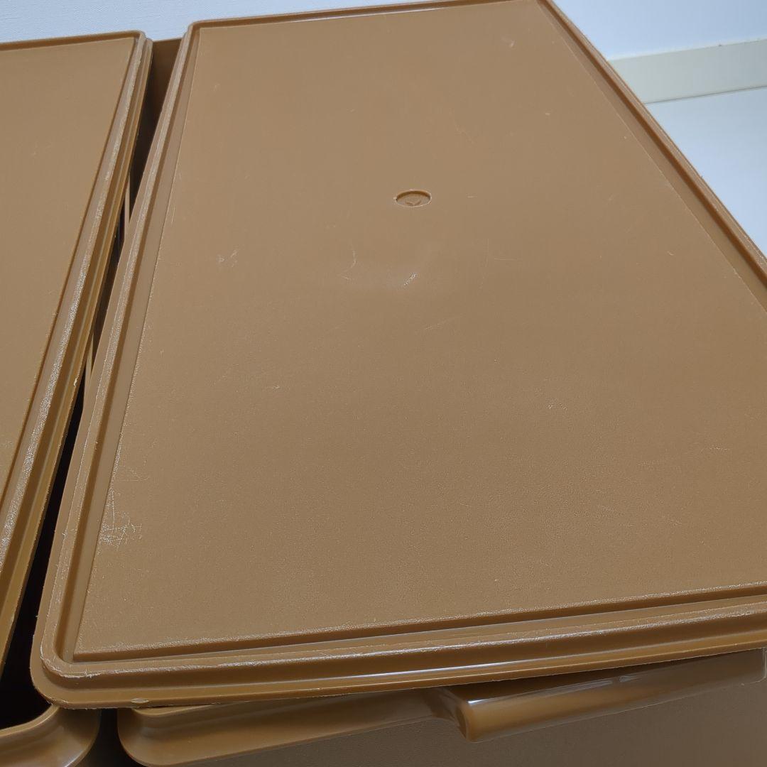 【2個セット】タッパーウェア　ディープロングスーパーケース　収納　茶