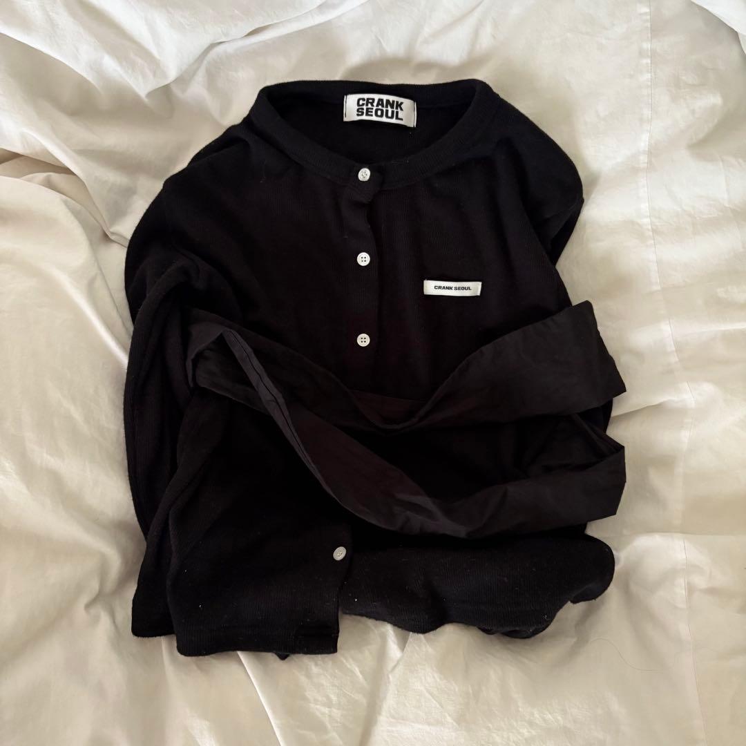 crank seoul リボンカーディガン　黒