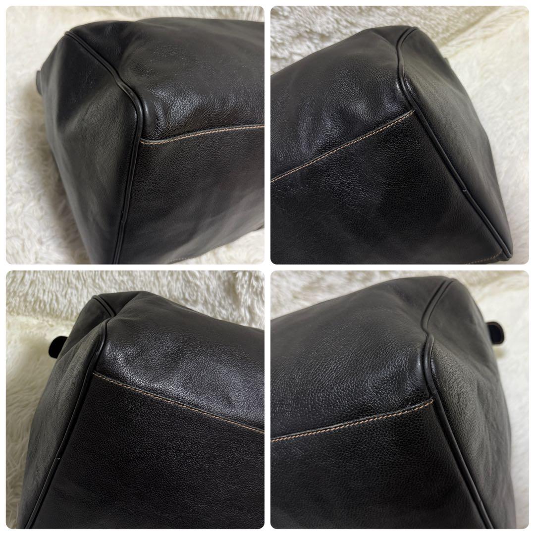 うし様⭐️dunhill ダンヒル ボストンバッグ レザー ロゴ刻印 ブラック