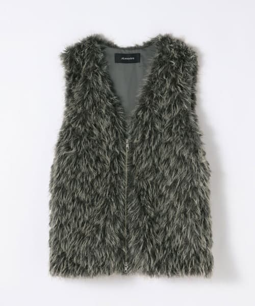 JEANASIS ジーナシス MIXカラーファーベスト グレー