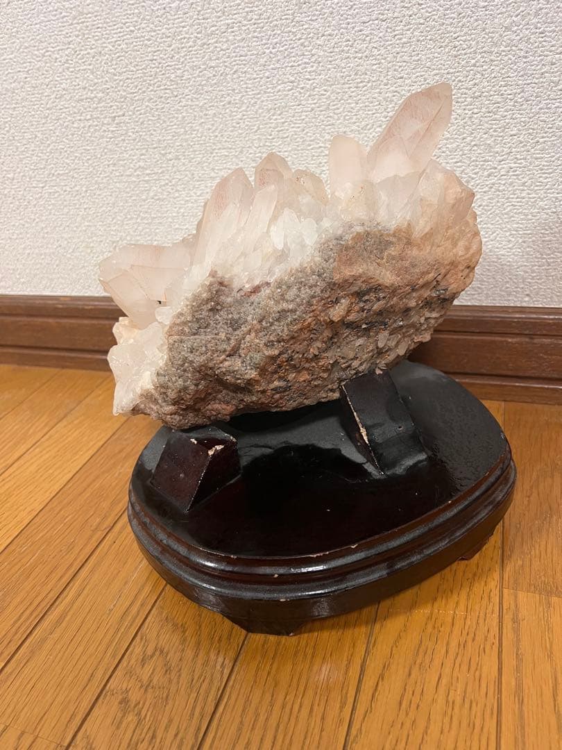 天然石　水晶 クラスター パワーストーン　台座付き　特大　重さ　約5.9キロ
