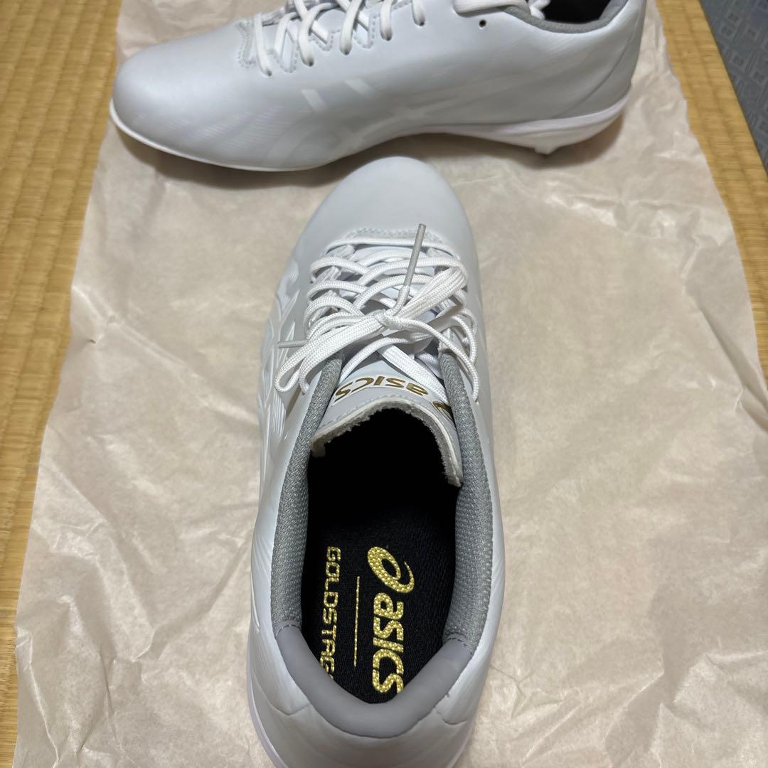 ASICS ホワイト スパイクシューズGOLDステージ3 27.5cm