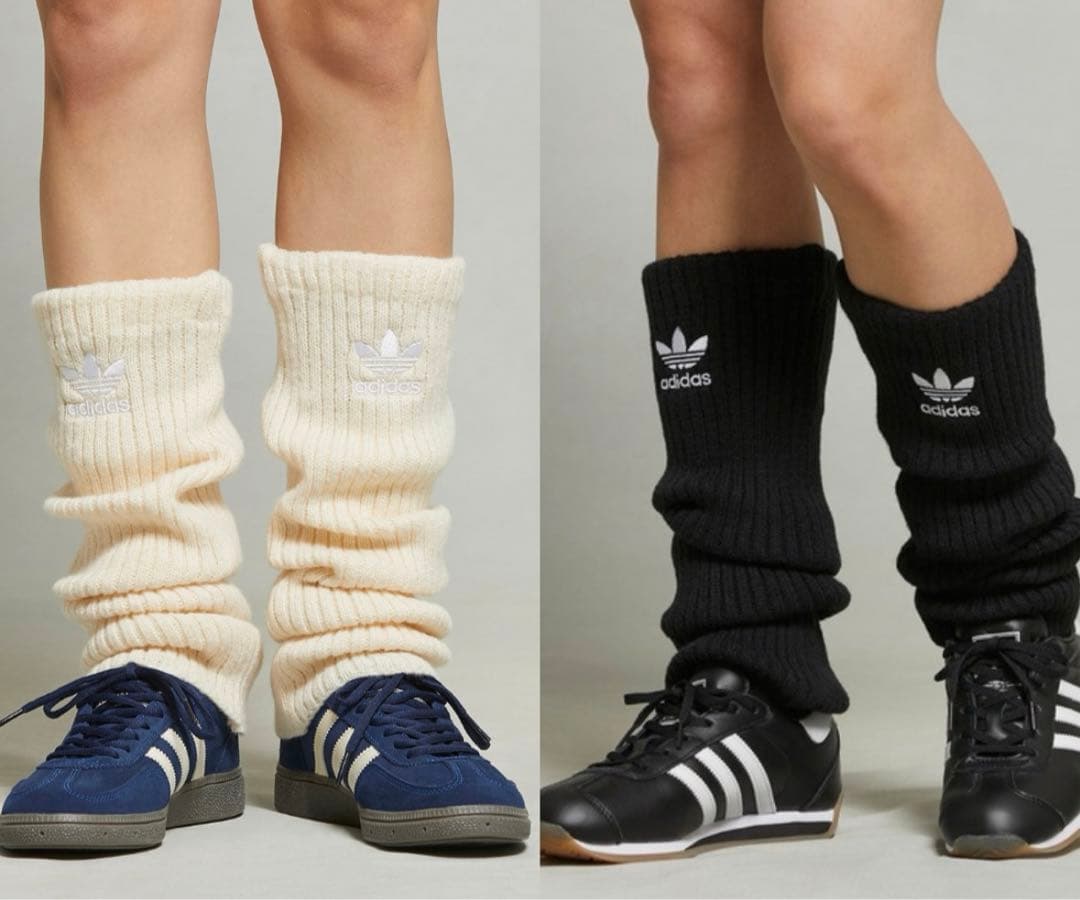 adidas リブ編み　レッグウォーマー2点セット