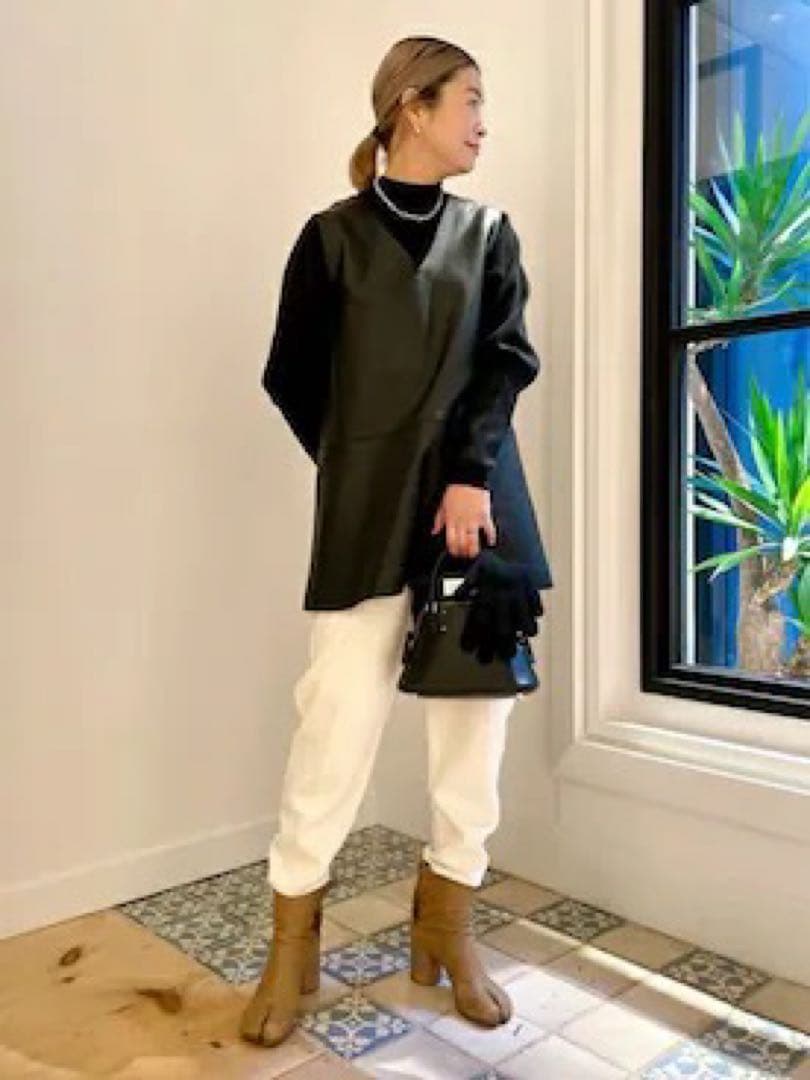 BACCA ソフトシープレザー ベストチュニック 36