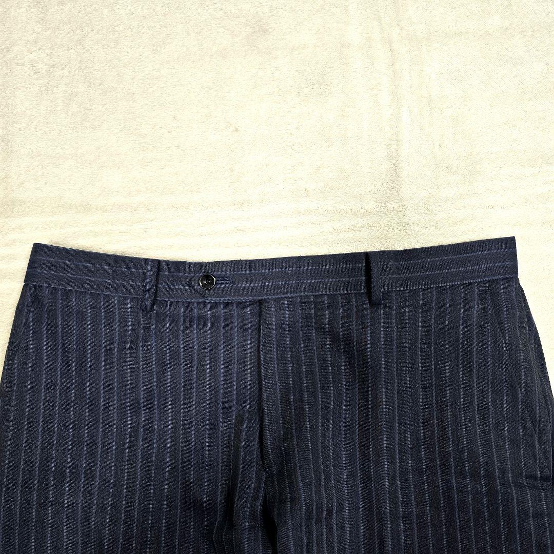 スーツセレクト 3ピース ビジネススーツセットアップ ストライプ ネイビー A6