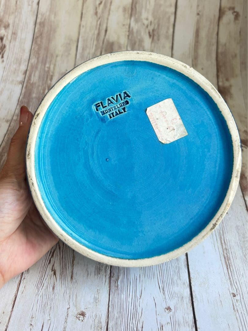 値下げ大特価⭐︎Bitossi（ビトッシ）FLAVIA青い猫の陶器置物＆灰皿