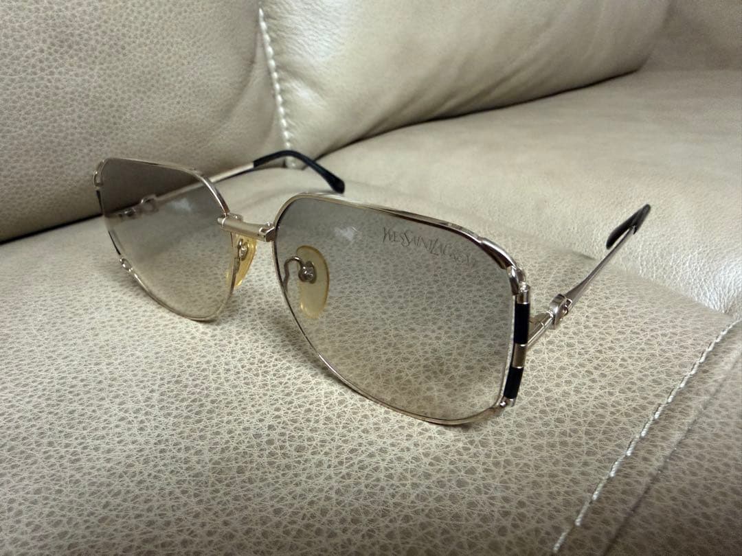 YSL イブサンローラン シルバー キャットアイ サングラス ビンテージ