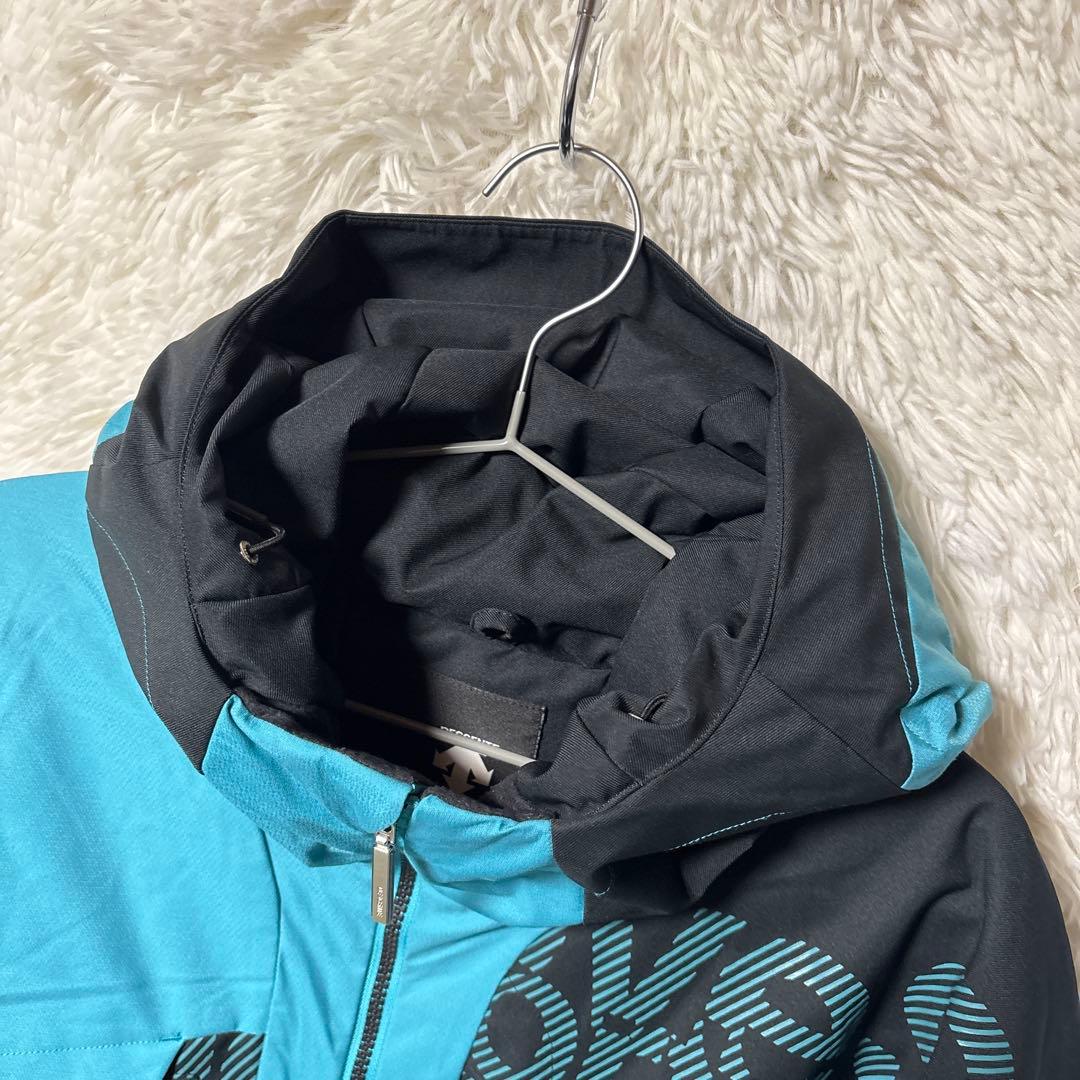 DESCENTE デサント　スキーウェア フード付き ジャケット青✖️黒　M