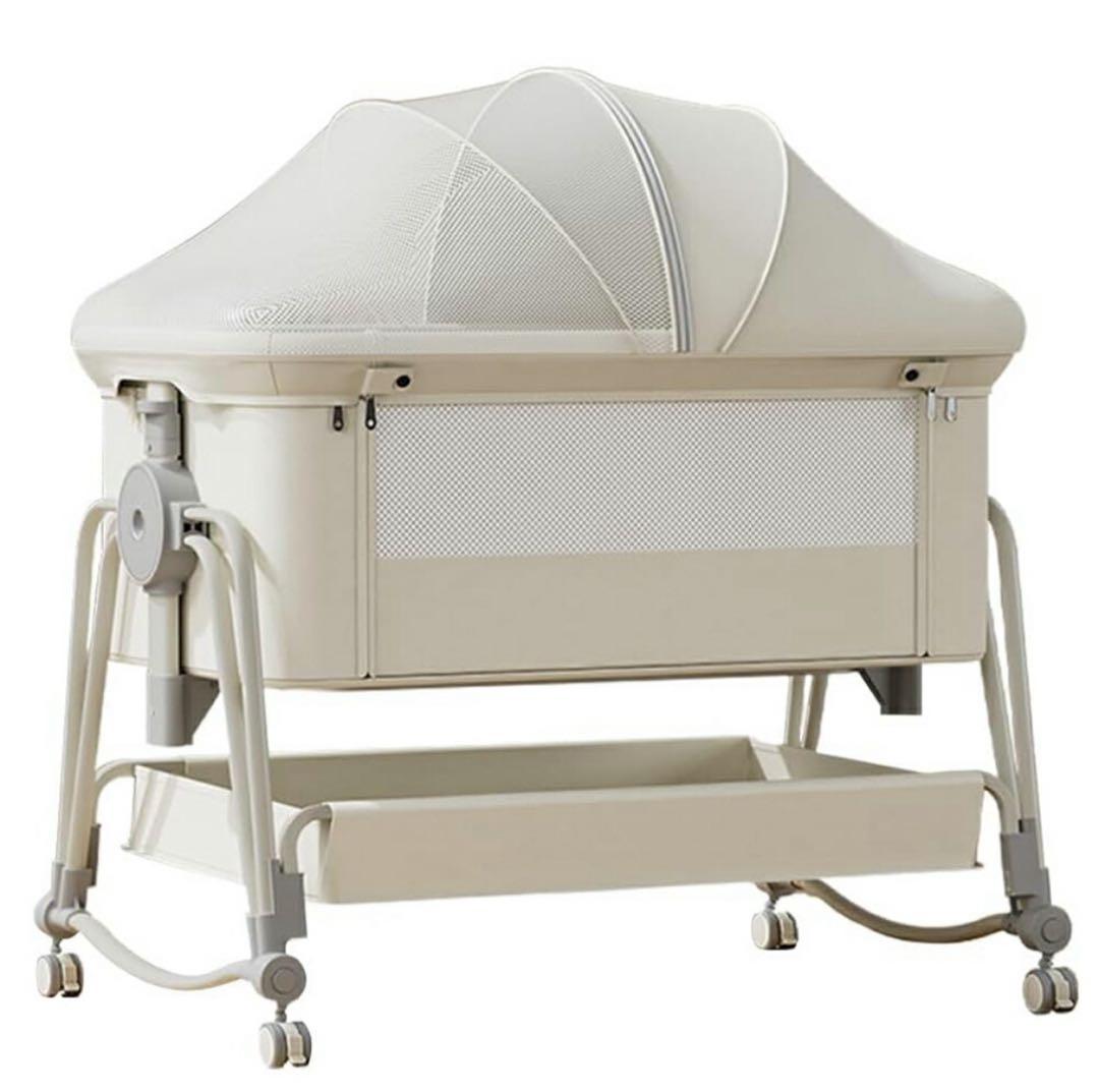 折り畳み ベビーベッド　ホワイト