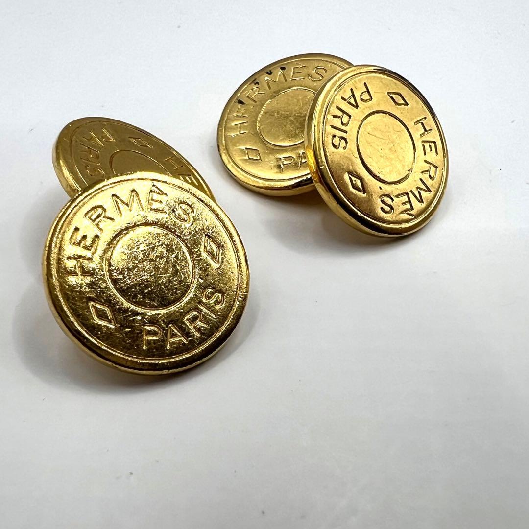 【極美品】エルメス カフスリンクス セリエ ゴールド金具