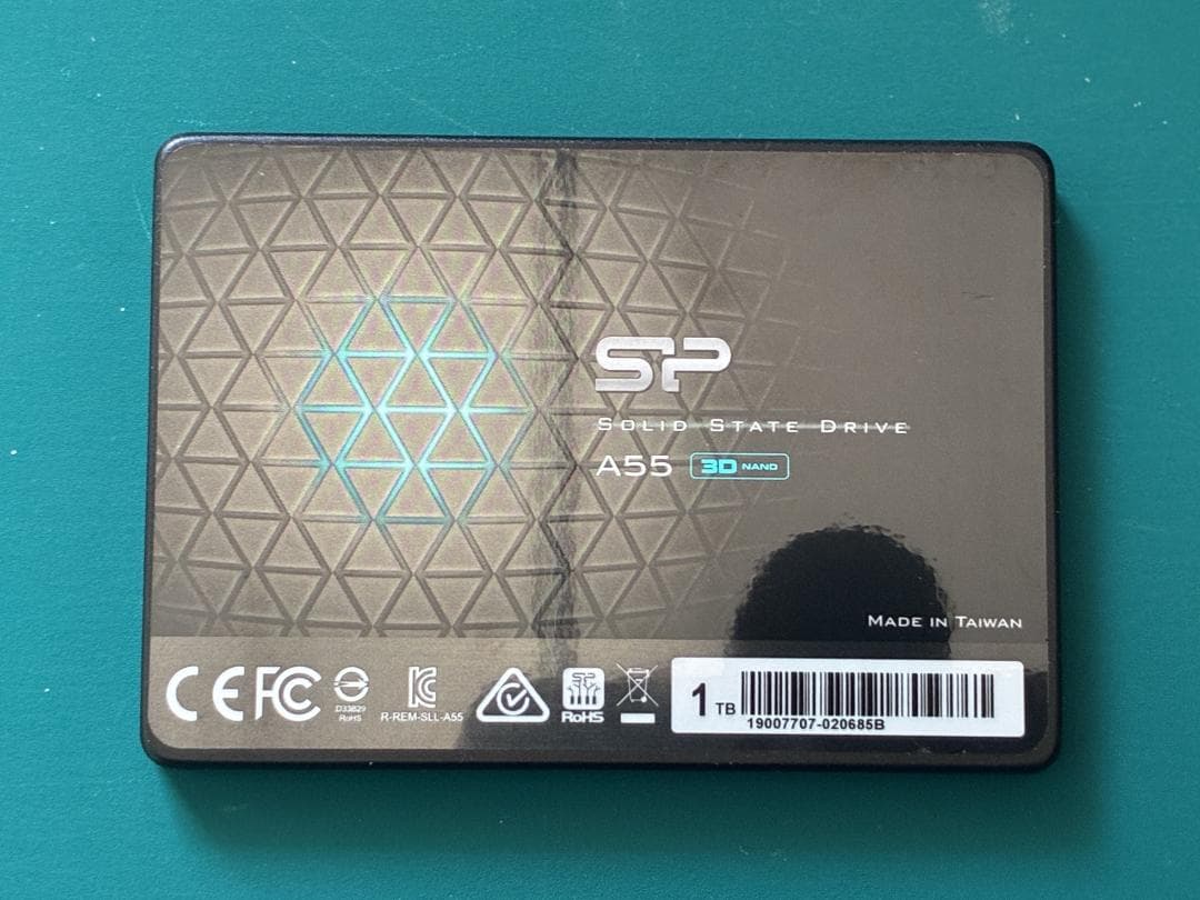 シリコンパワー SSD 1TB 3D NAND採用 A55シリーズ 使用少①