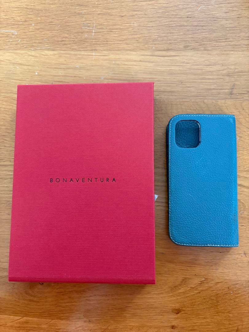 Bonaventura 手帳型iPhone12mini ブルーシアン