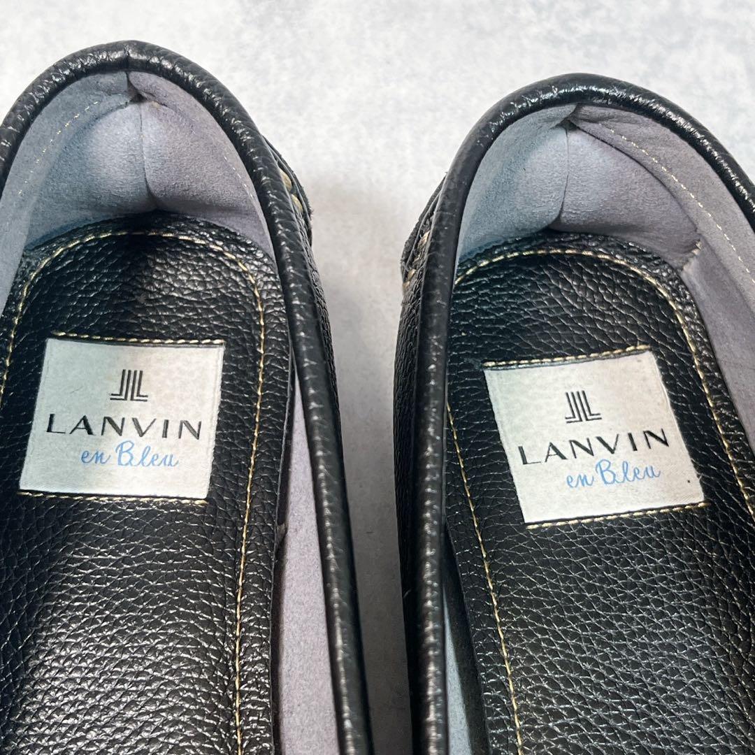 ☆美品☆【ランバン】ドライビングシューズ (23.5) モカシン　シボ革　リボン