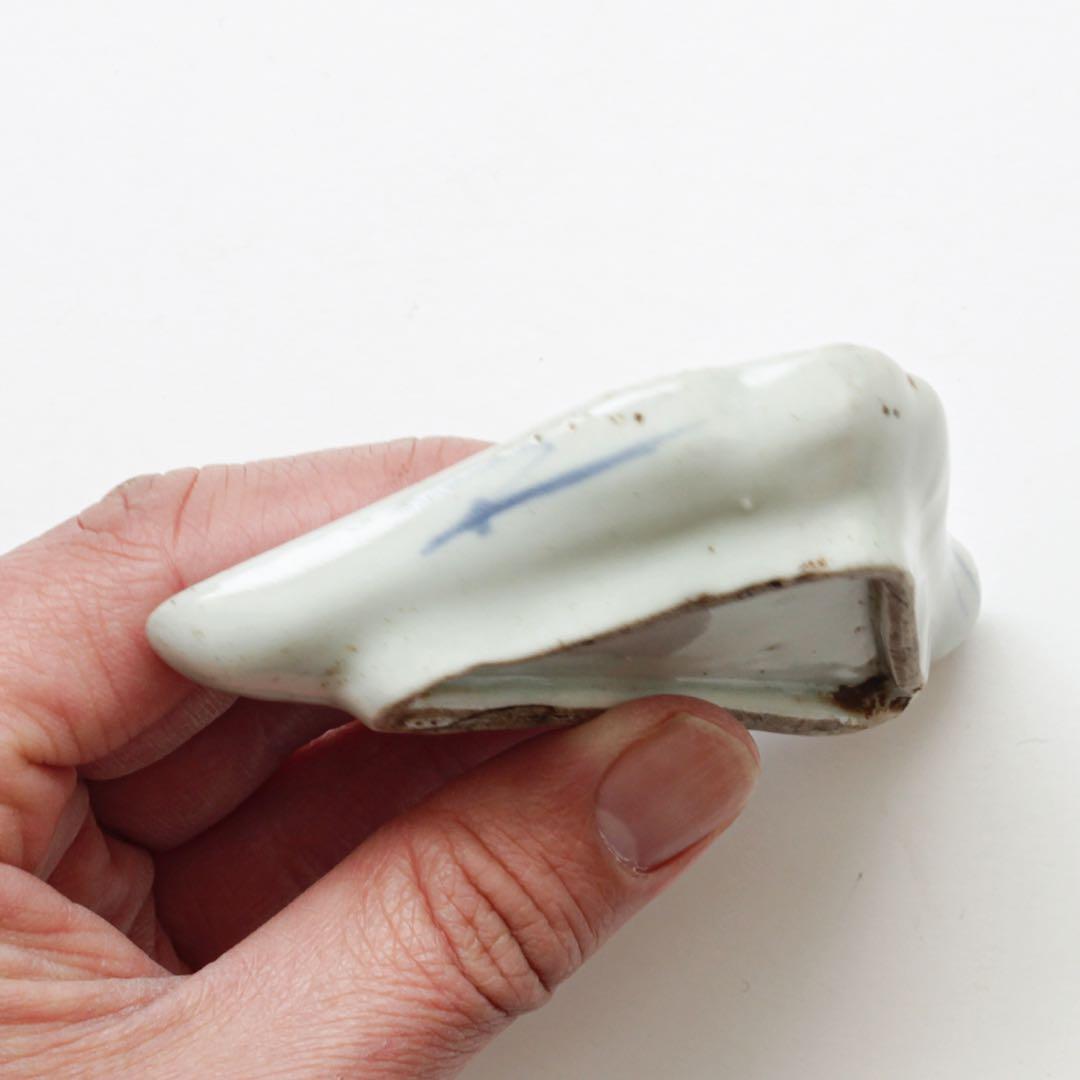 古伊万里　伊万里　江戸　中期　富士山形　扇面形　変形皿　小皿　手塩皿　2客セット