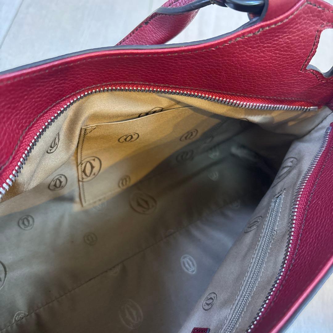 新品未使用　美品Cartier【カルティエ】マルチェロ　ハンドバッグ　赤ボルドー