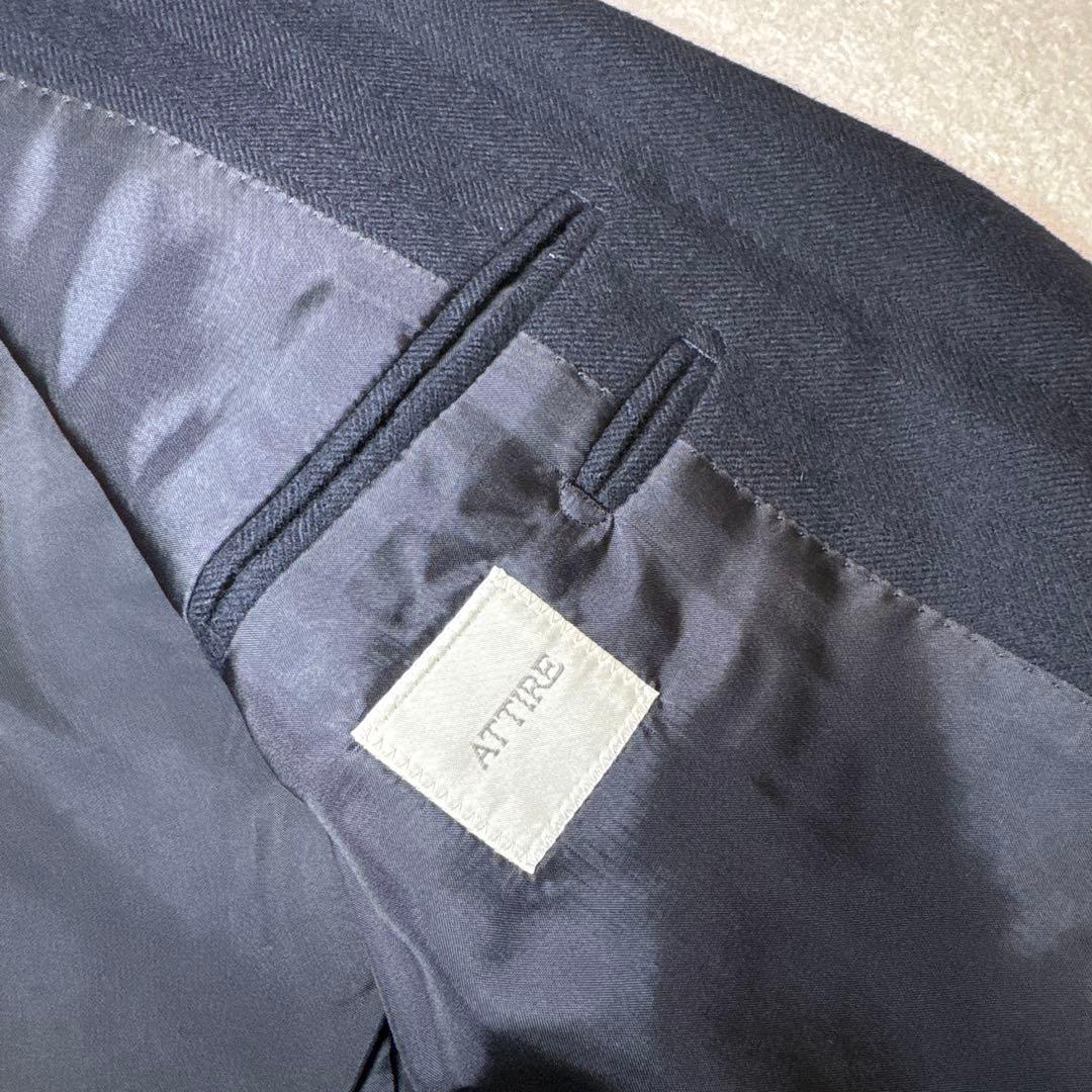 93 極美品　日本製　アタイア　テーラードジャケット　ネイビー　S 44