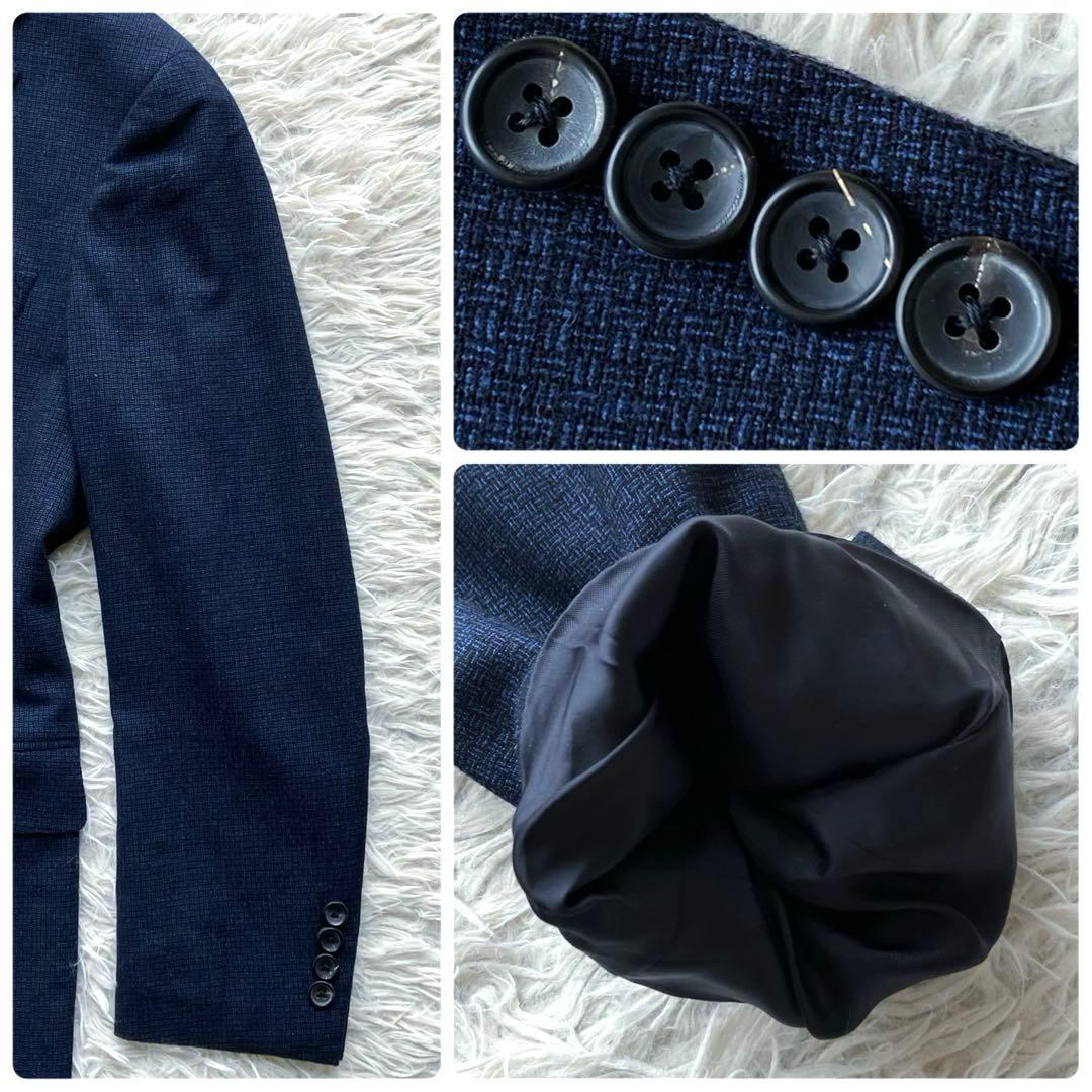 【現行 極美品 カシミヤシルク】ポールスチュアート　テーラードジャケット　L 紺