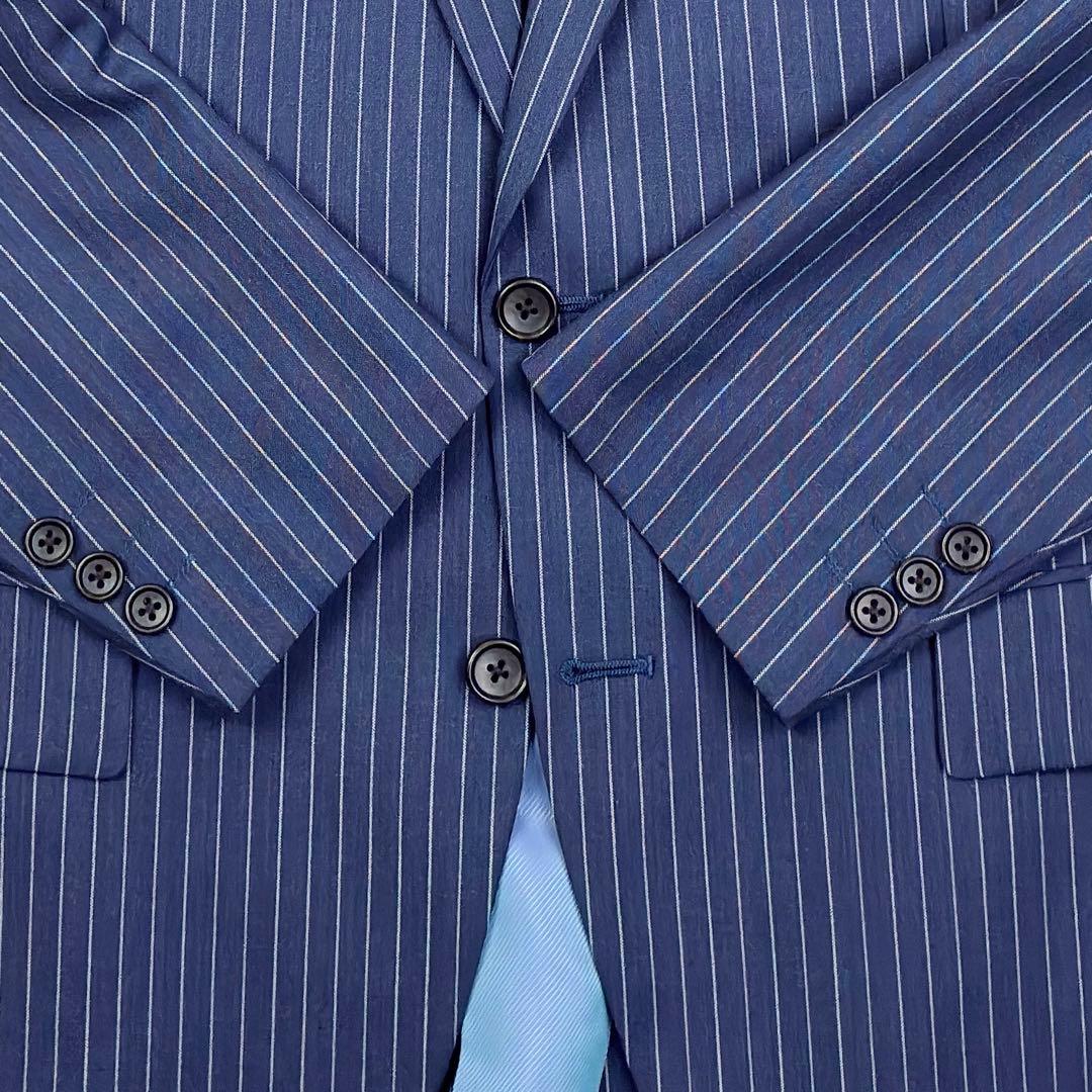 美品　マリオバレンチノ　メリノウール　スーツセットアップ　XL　ネイビー