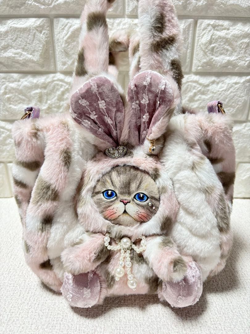 山*ば様 コヤンイサムチョン　ファーバッグ　ヒョウ柄ピンク　ルミちゃん