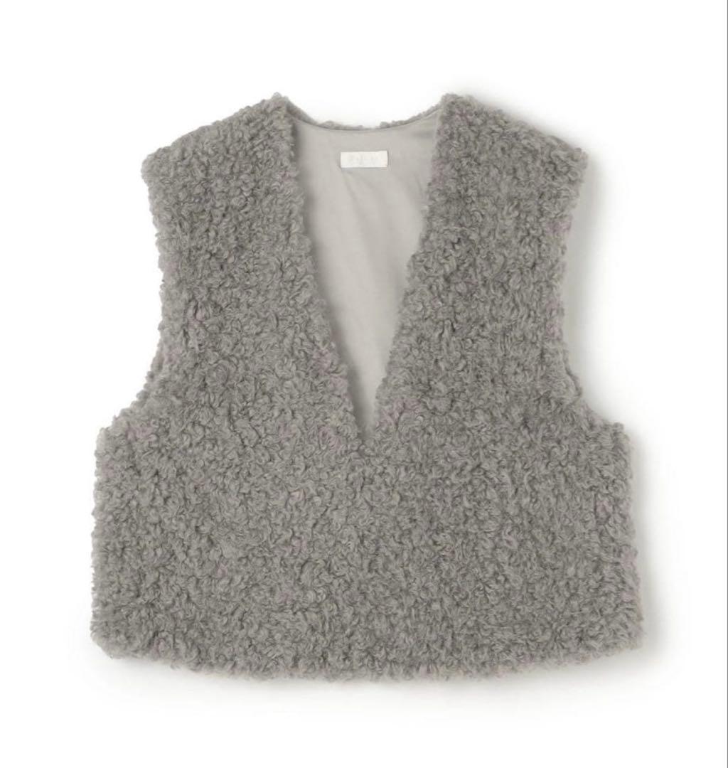 新品未使用【2025AW】トゥモローランドミックスファー Vネックベスト