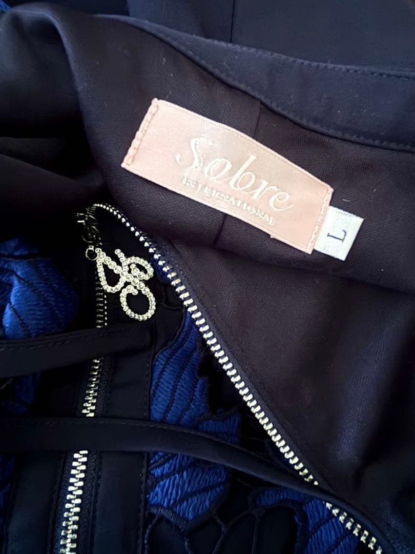 s*.様 SOBREソブレ❤︎新品同様美品ネイビーブルー レースタイトドレスジッ