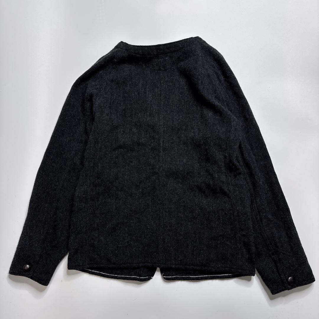 【美品】オアスロウ　ノーカラー　エンジニア　ヘリンボーンツイードジャケット