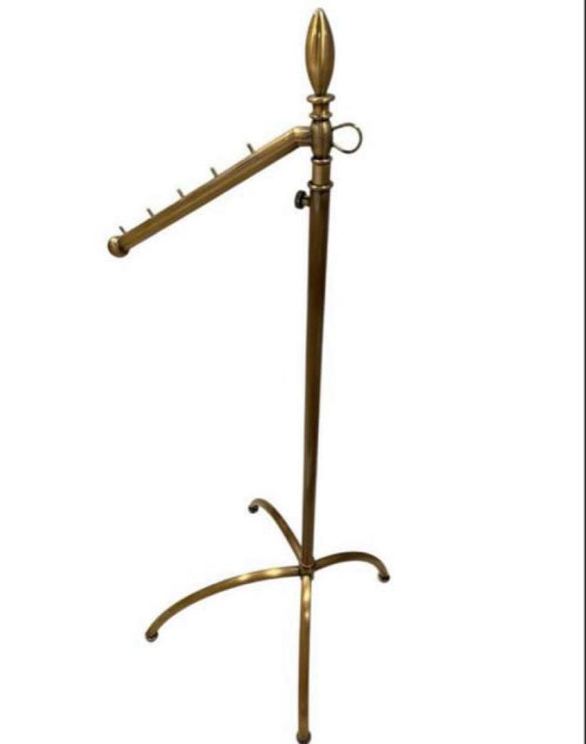 ハンガーラック　傾斜ハンガー　高さ可変　アンティークゴールド③ 残りわずか