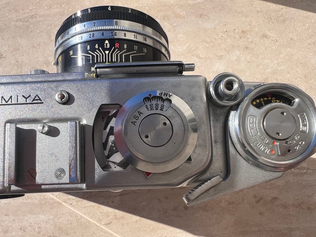 【ジャンク品】マミヤ Auto-Metraフィルムカメラ 革のケース レアな箱付