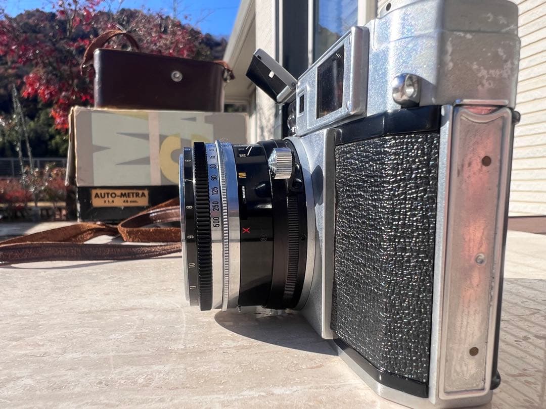 【ジャンク品】マミヤ Auto-Metraフィルムカメラ 革のケース レアな箱付