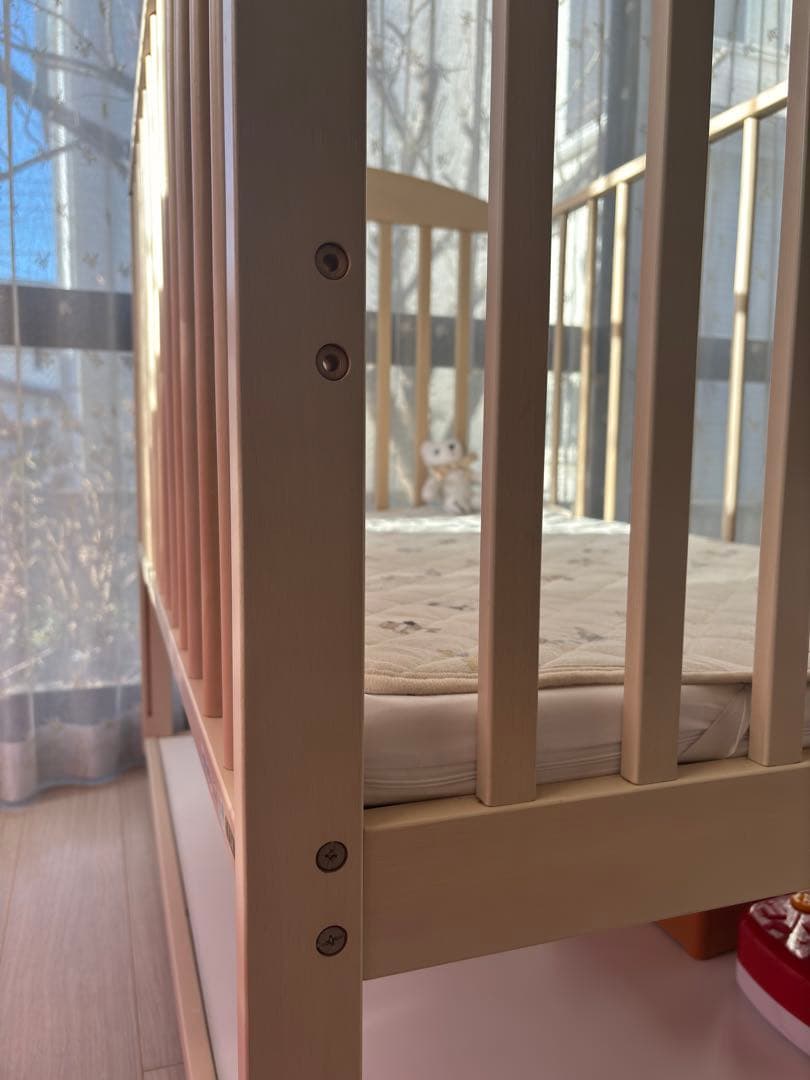 ベビーベッド　サワベビー　白　ホワイト　ハイタイプ　美品　澤田工業　ベッド