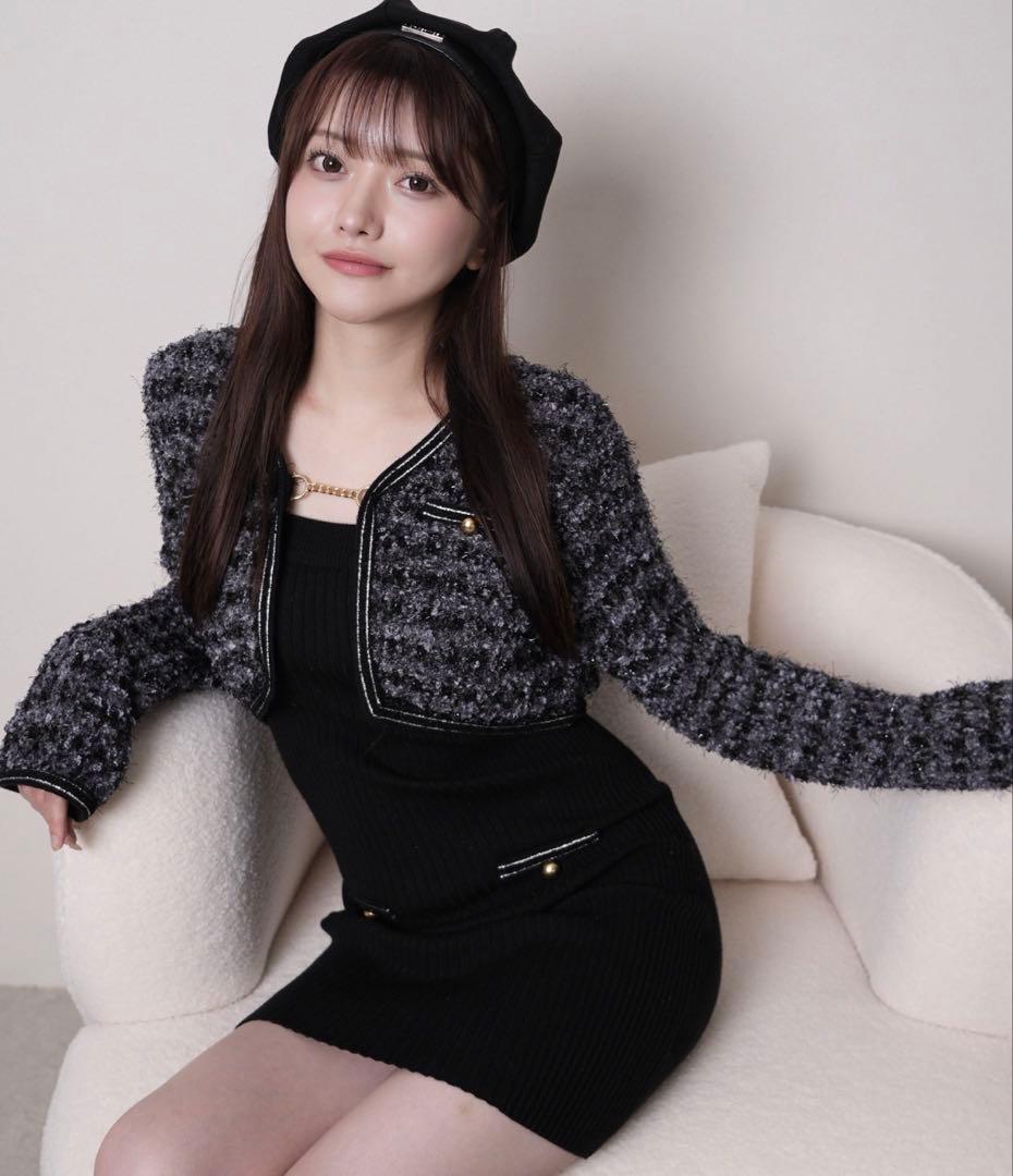 クラシカルツイードアンサブルワンピース