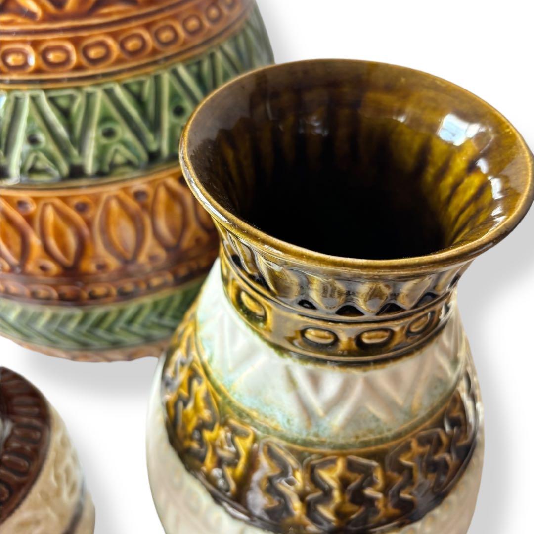 Fat Lava BAY 花瓶 3点セット｜西ドイツ製　フラワーベース 42㎝