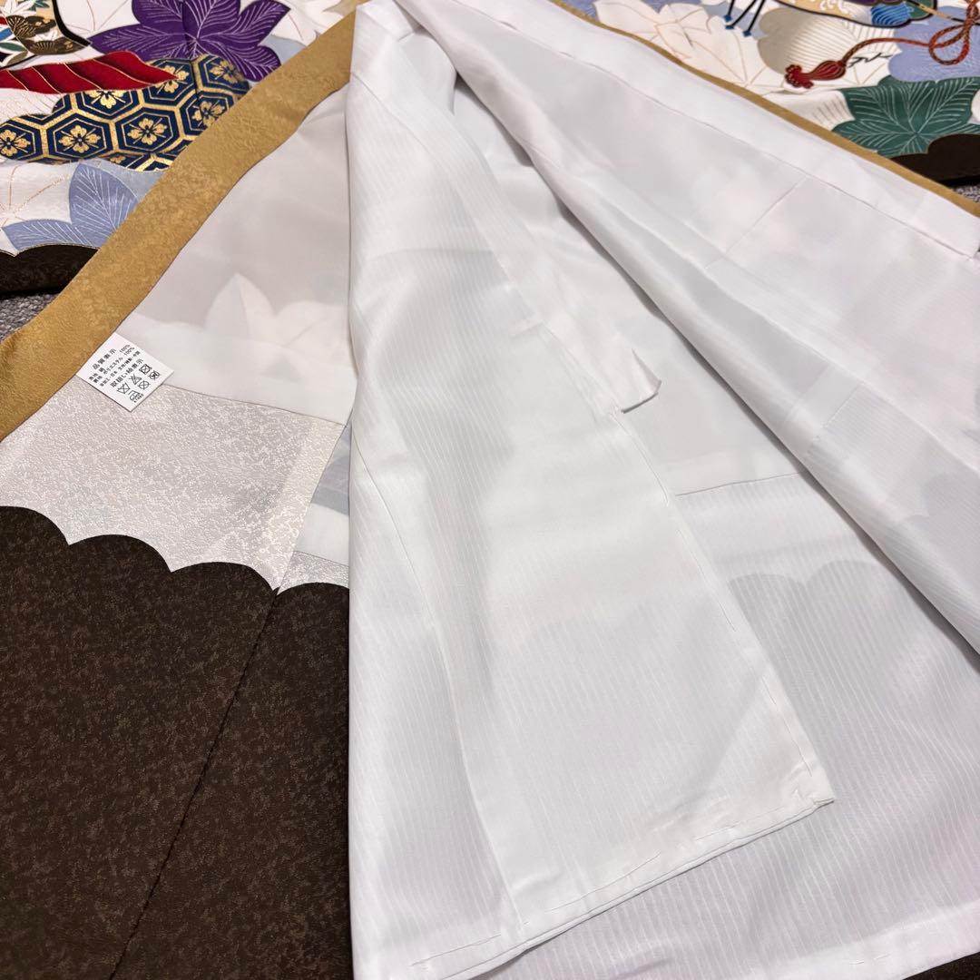 【新品】京芥子菜色（からしな）金刺繍 ぼかし染め京友禅❗️お宮参り 産着 正絹