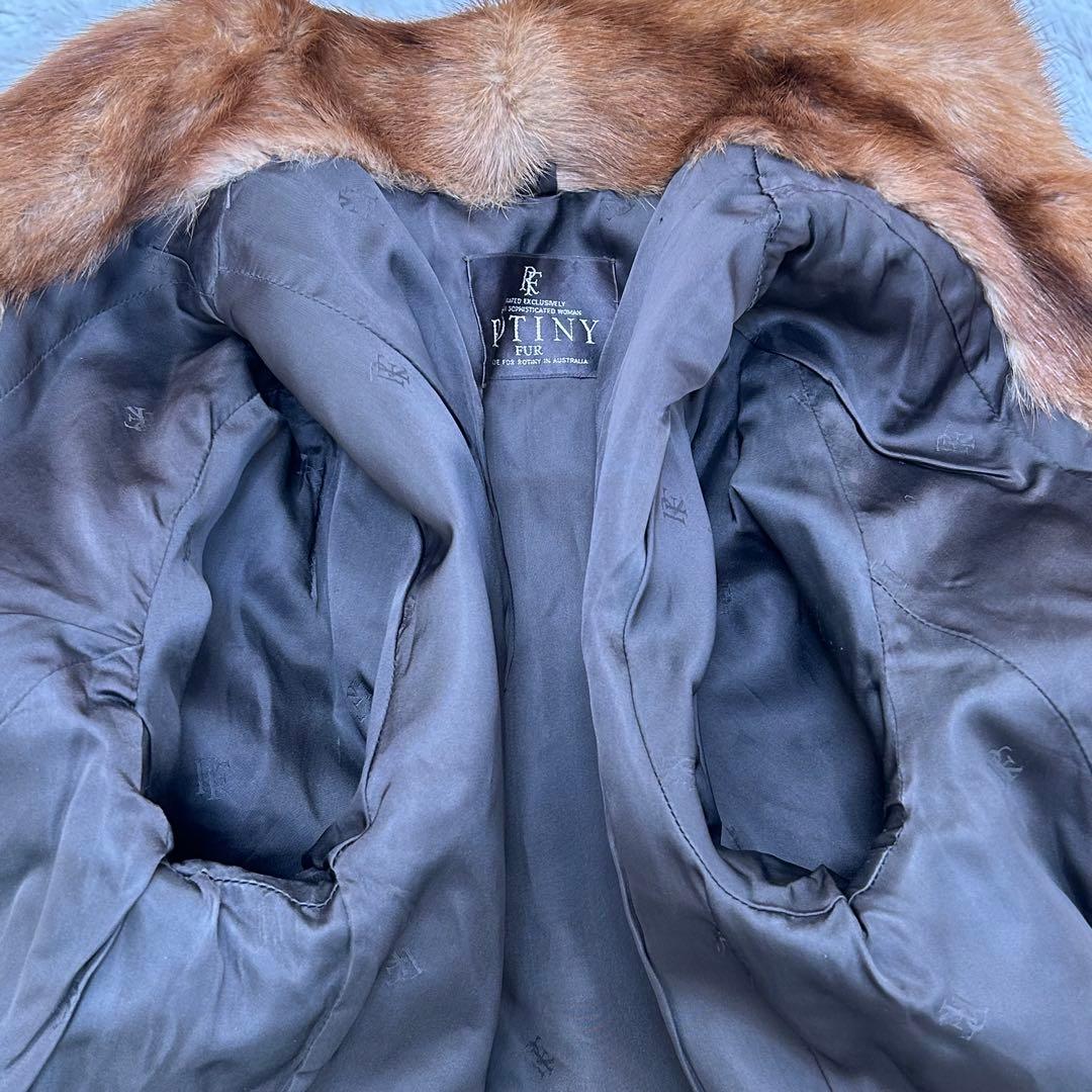 【美品】ROTINY ミンクファーコート オーストラリア製 ブラウン 毛皮 13