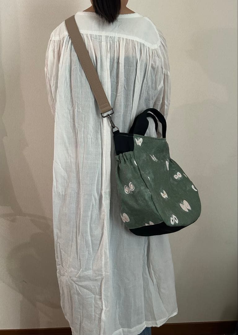 ミナペルホネン＊hanahaneギャザポケバッグ✂️ハンドメイド