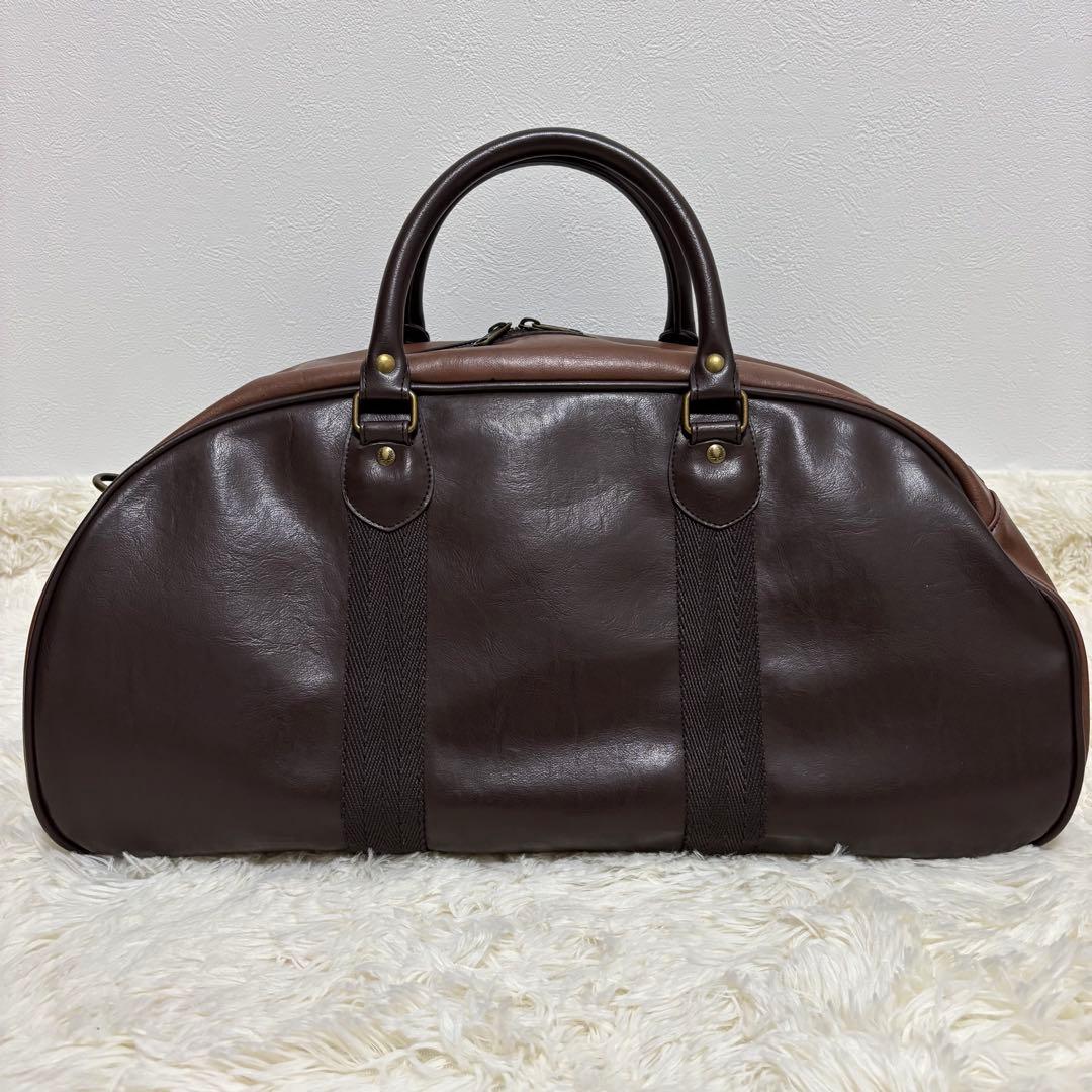 【美品】フレッドペリー ボストンバッグ オールレザー 月桂冠