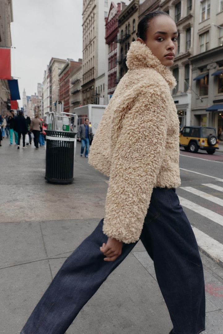 【完売品】 ZARA トグルボタン フェイクファージャケット L