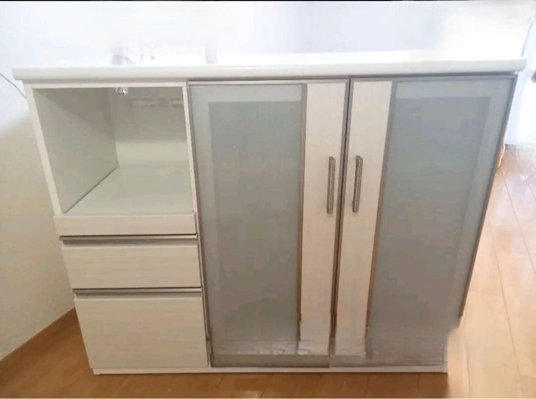 ニトリ キッチンカウンター Nポスティア 食器棚 ハイタイプ 白 120