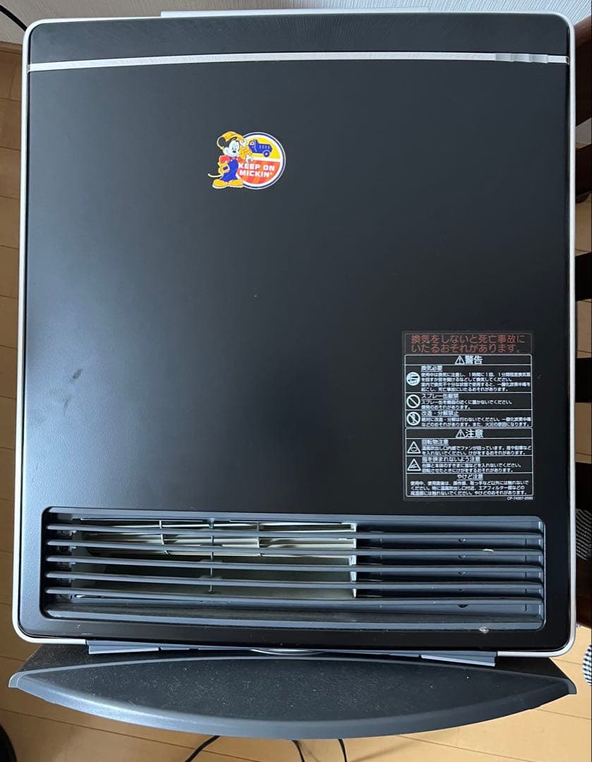 リンナイ、ガスファンヒーター 黒 温風暖房機能