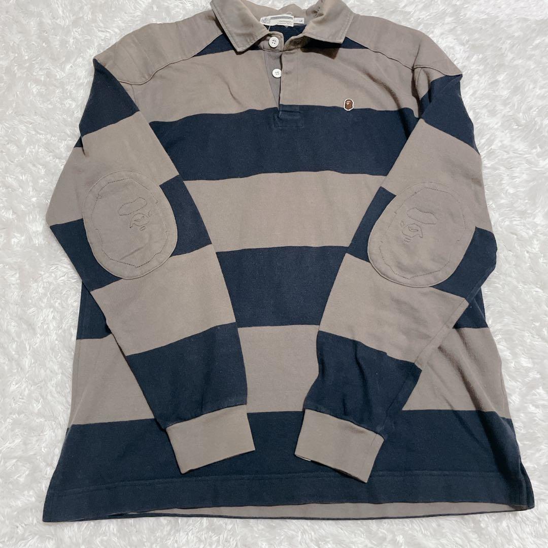 8月24日までA BATHING APE ラガーシャツ ボーダー キムタク