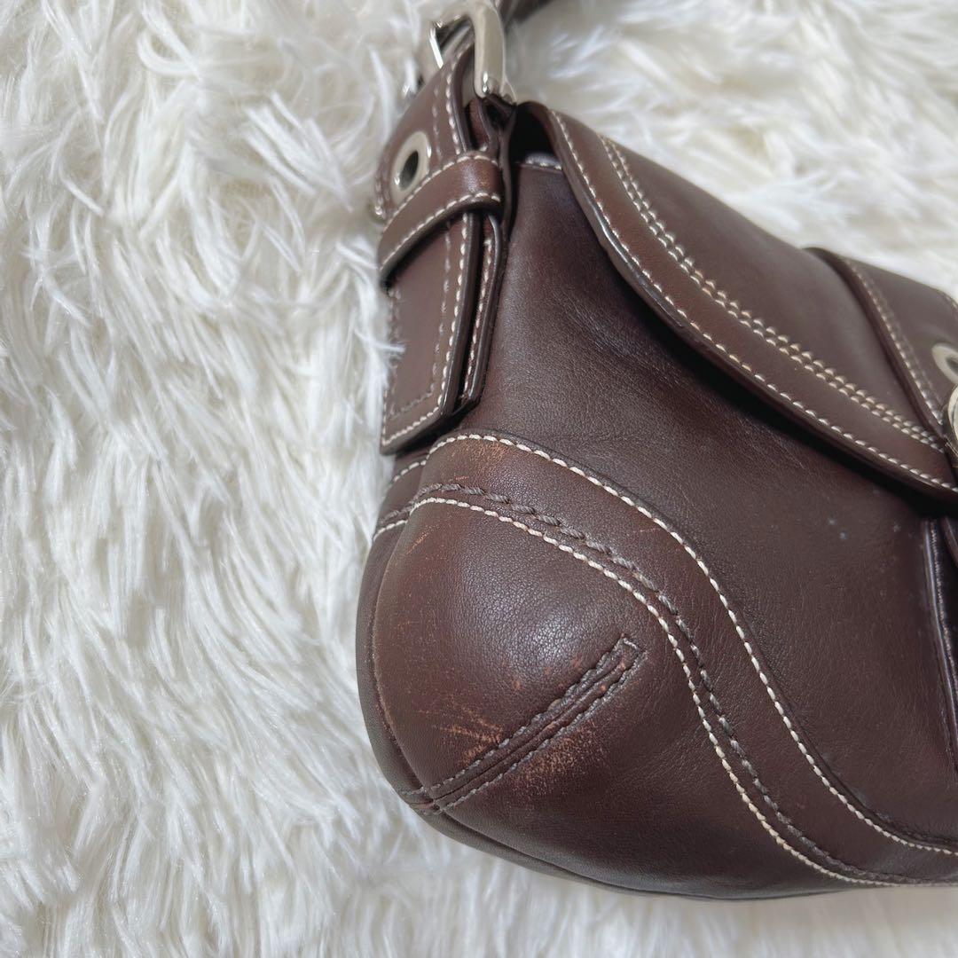 コーチ ソーホー ワンショルダーバッグ オールレザー ブラウン Y2K