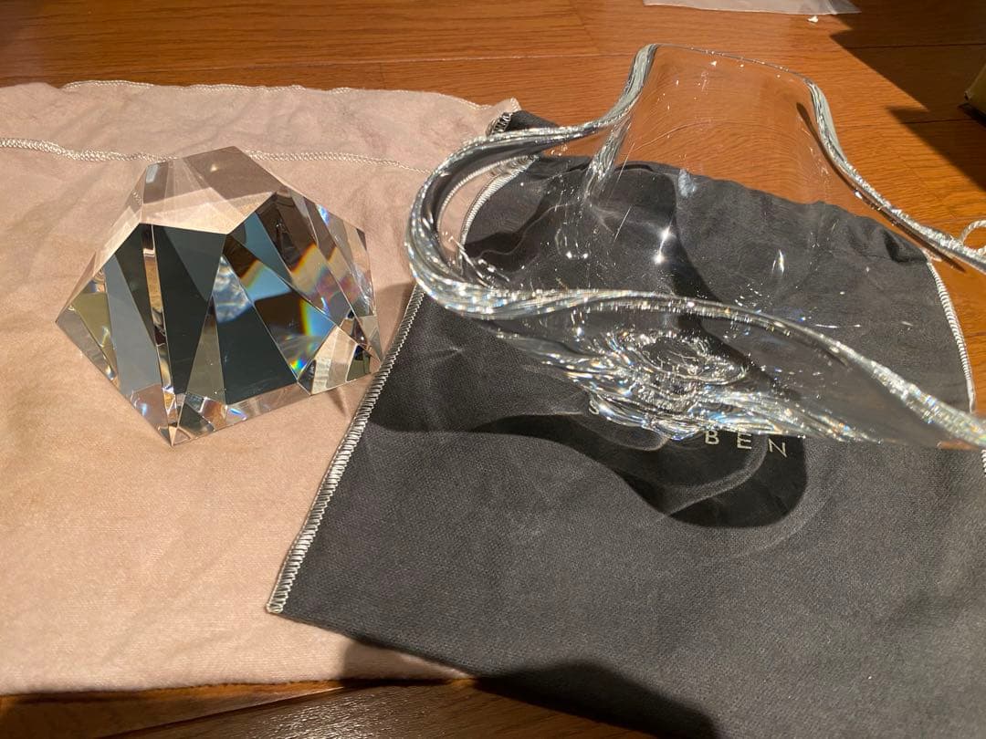 STEUBEN クリスタル　ペーパーウェイト　入れ物　セット