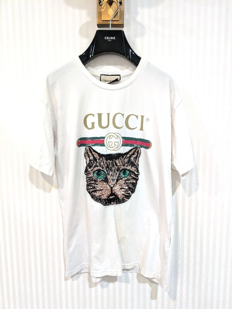 【激レア】GUCCI グッチ ミスティックキャットTシャツ スパンコール
